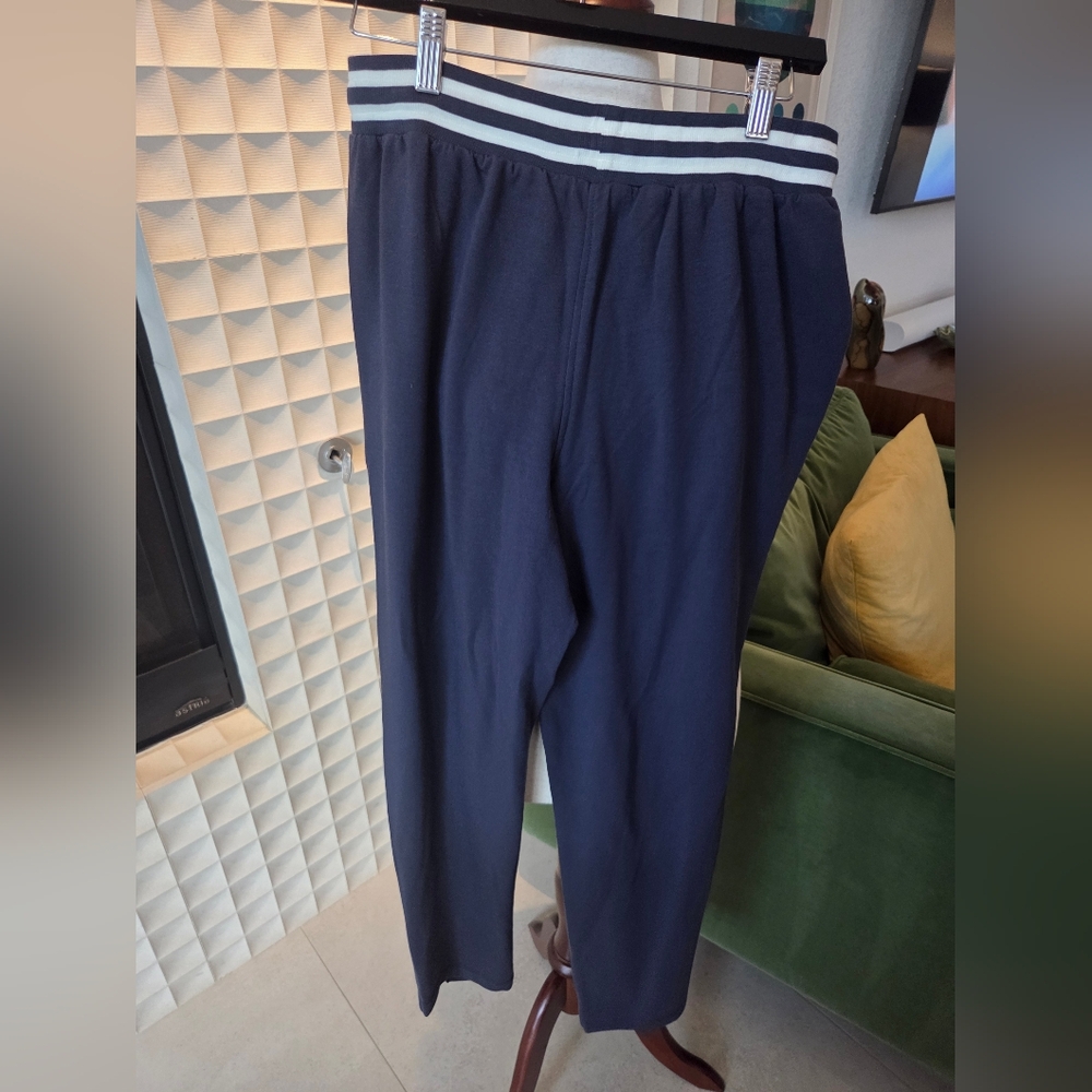 NWT Summersalt Pintuck Joggers Navy Blue with Striped Waistband, Size Small - Picture 4 of 5